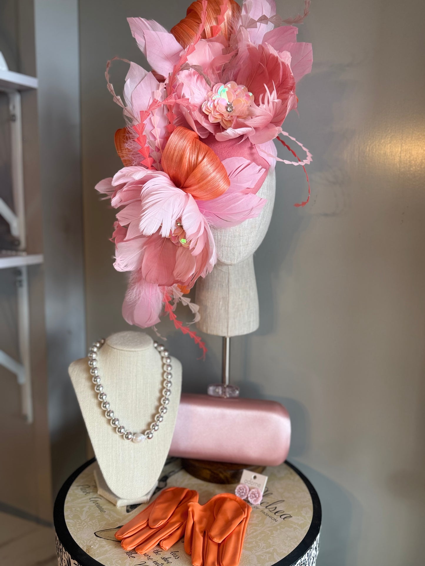 “Katie”soft pink & coral statement