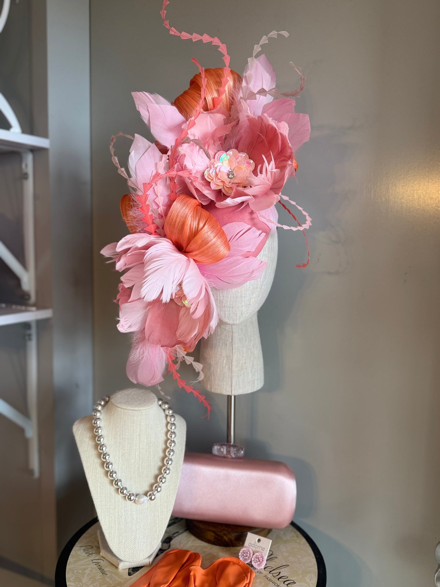 “Katie”soft pink & coral statement