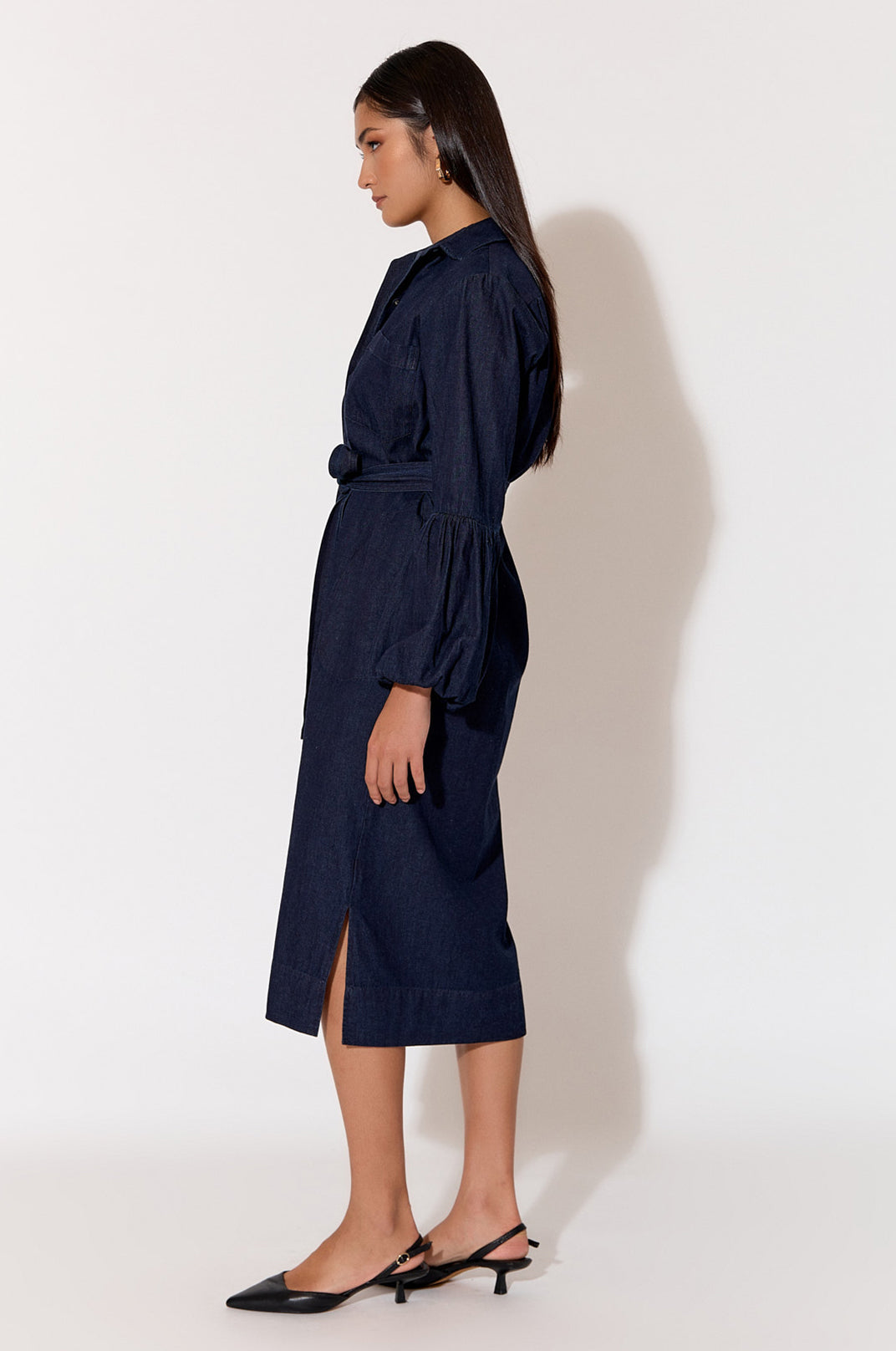 Grave long bubble sleeve denim dress size 12