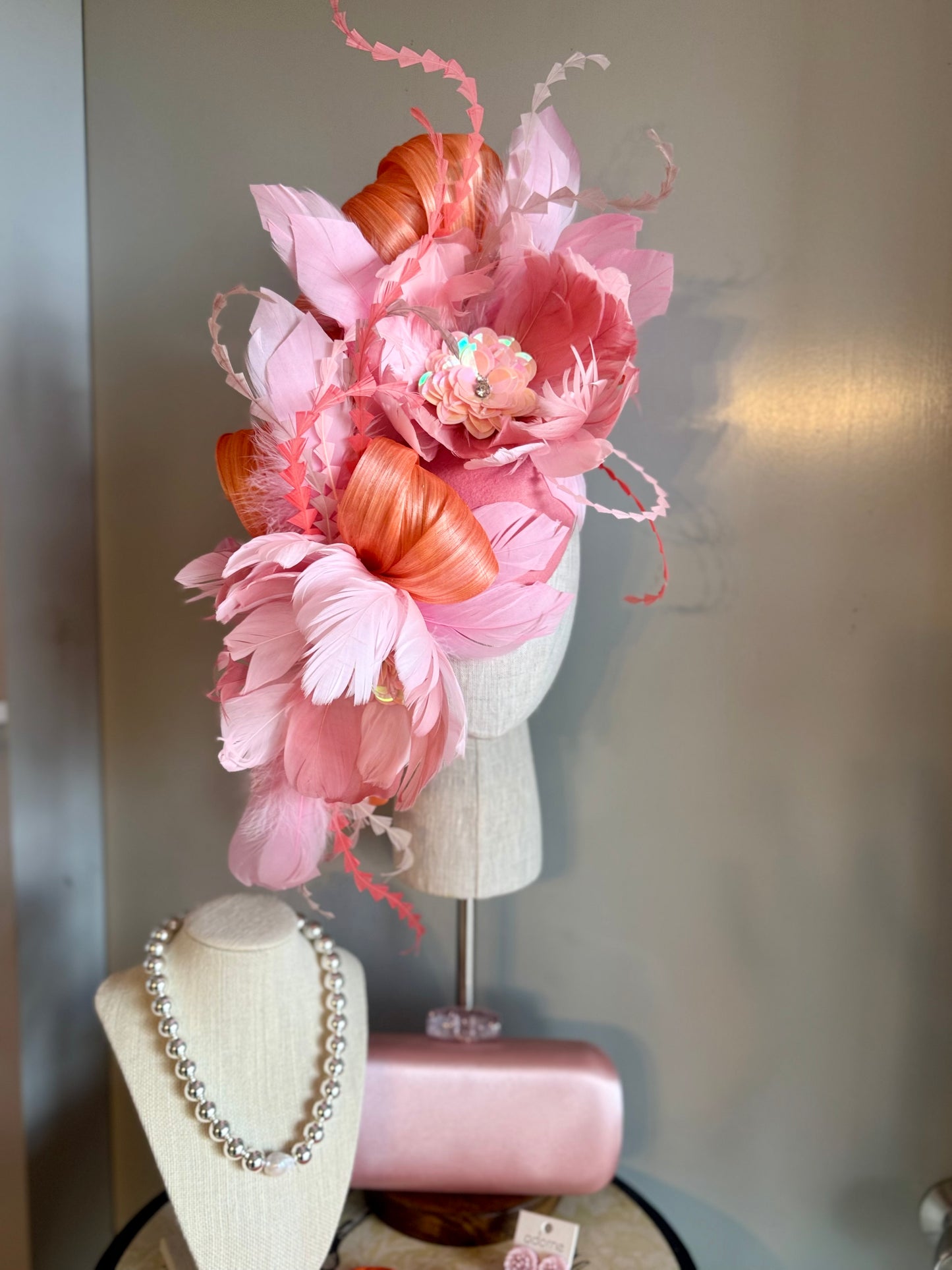 “Katie”soft pink & coral statement