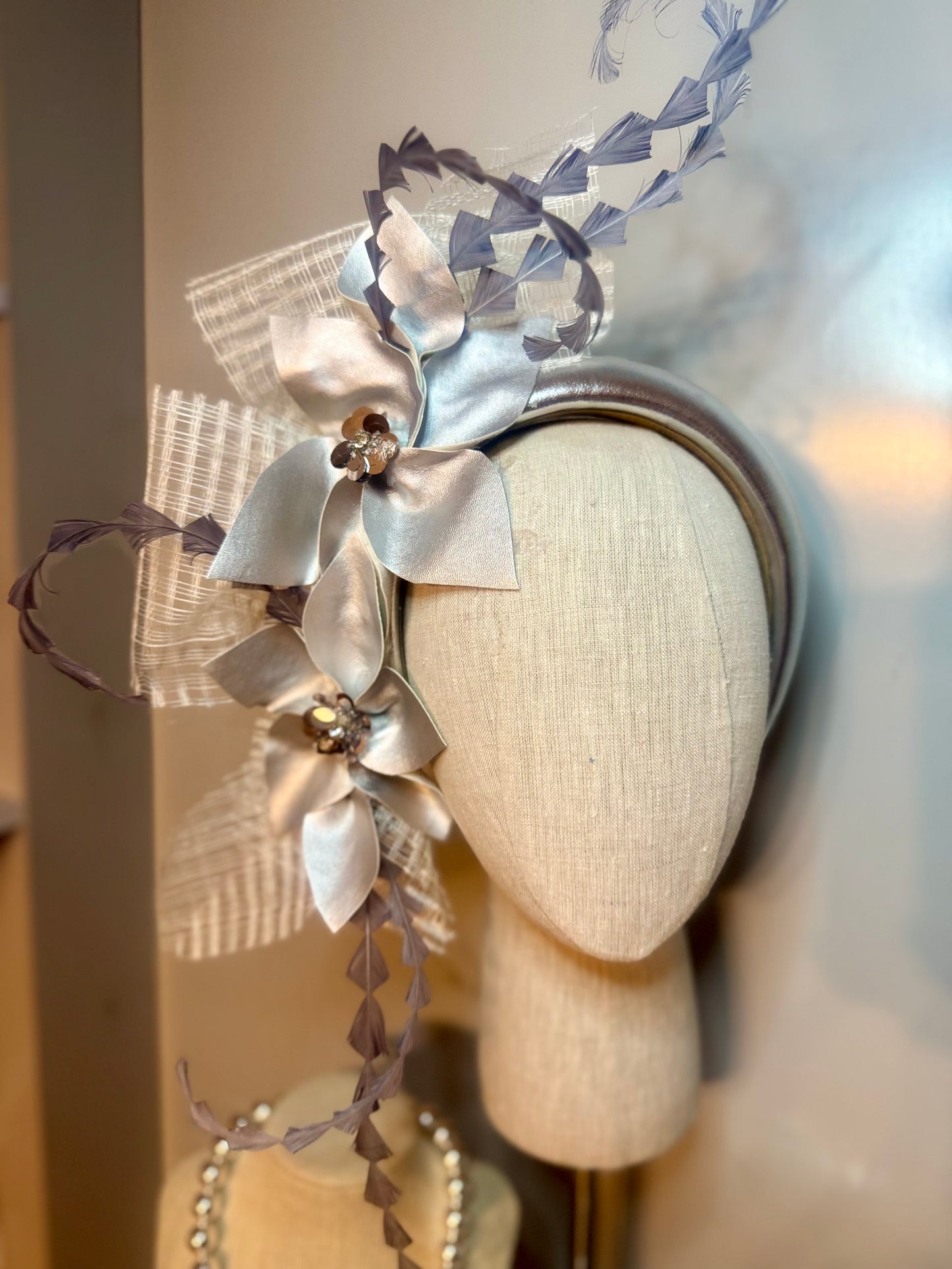 “Sylvie” silver pleather statement