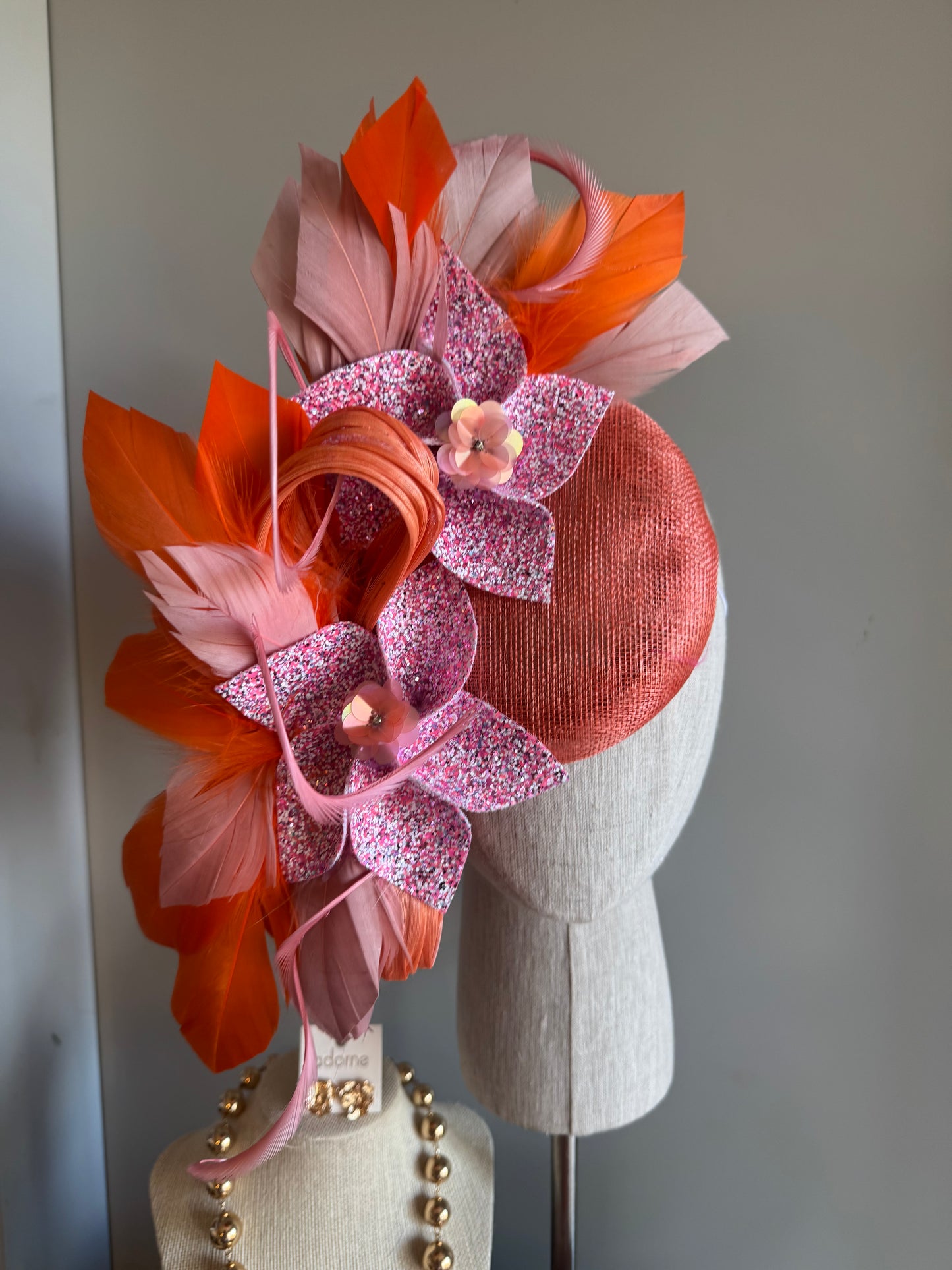 “Lola” orange & pink floral