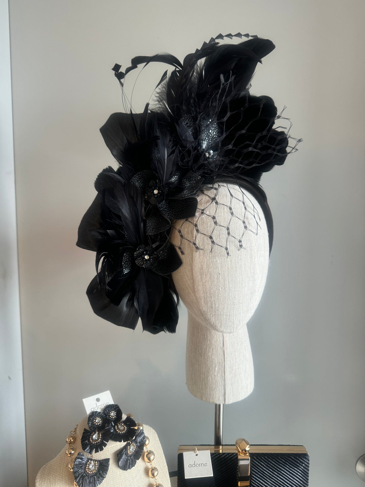 “August” black pleather statement