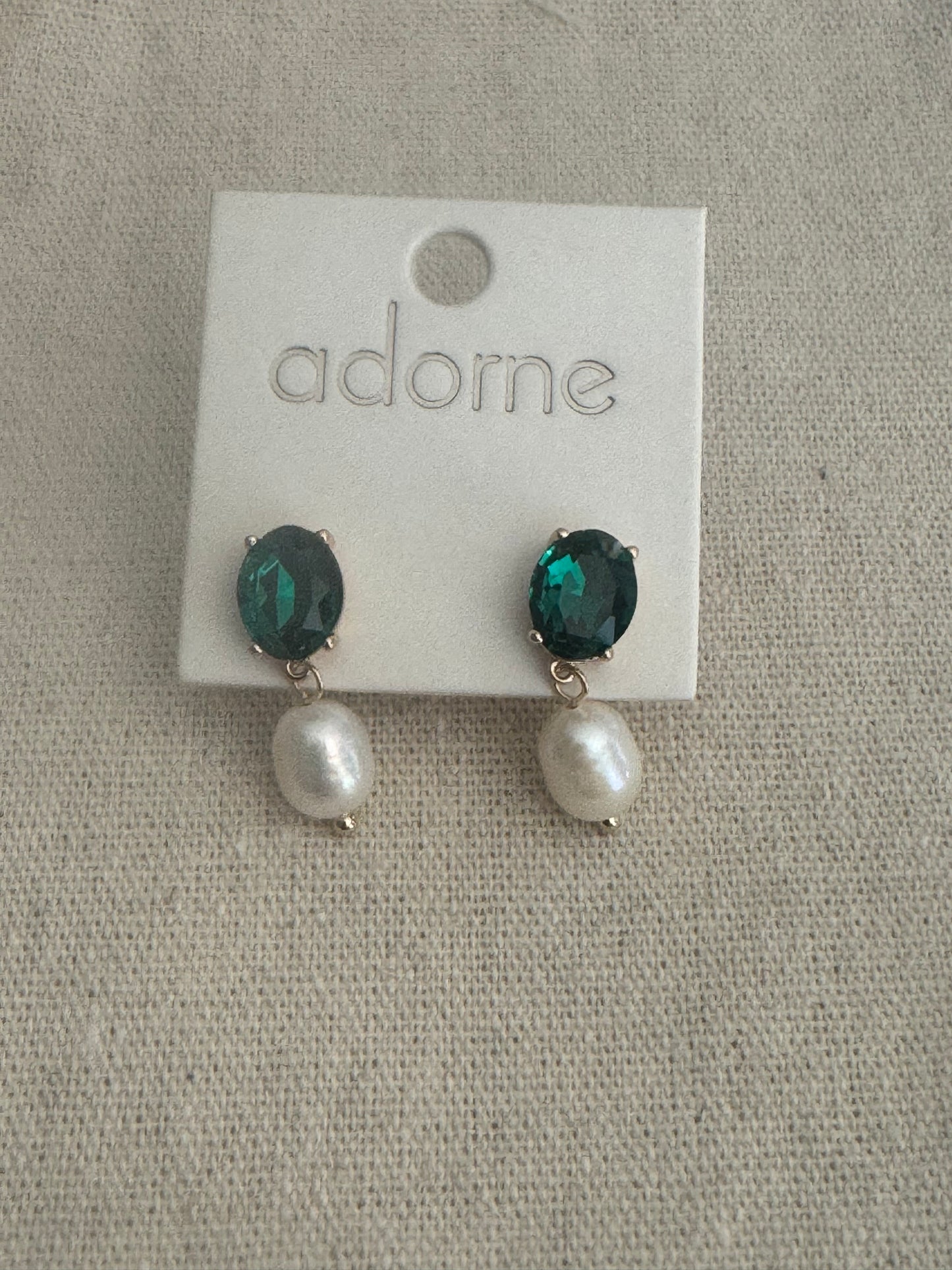 Juliana jewel drop top pearl drop earrings green