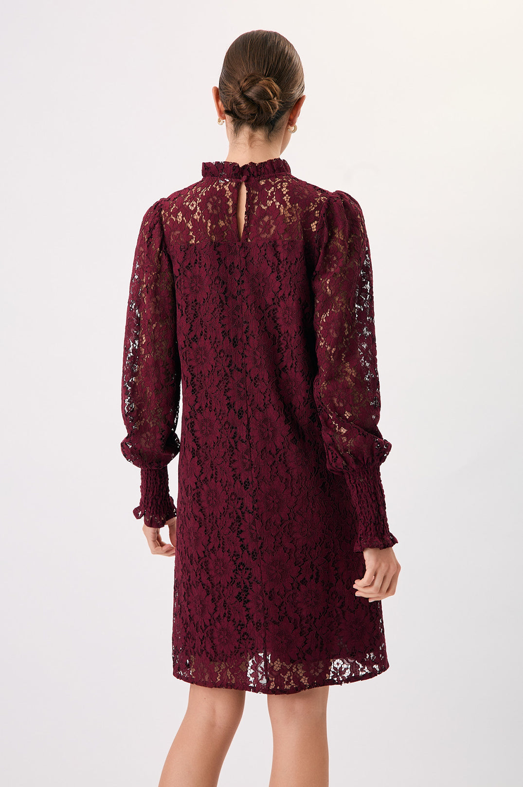 Olivia lace long sleeve dress burgundy size 16