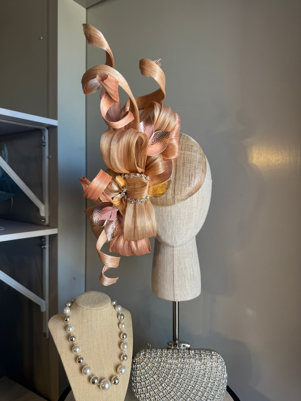 “Jess” blush pink & rose gold statement