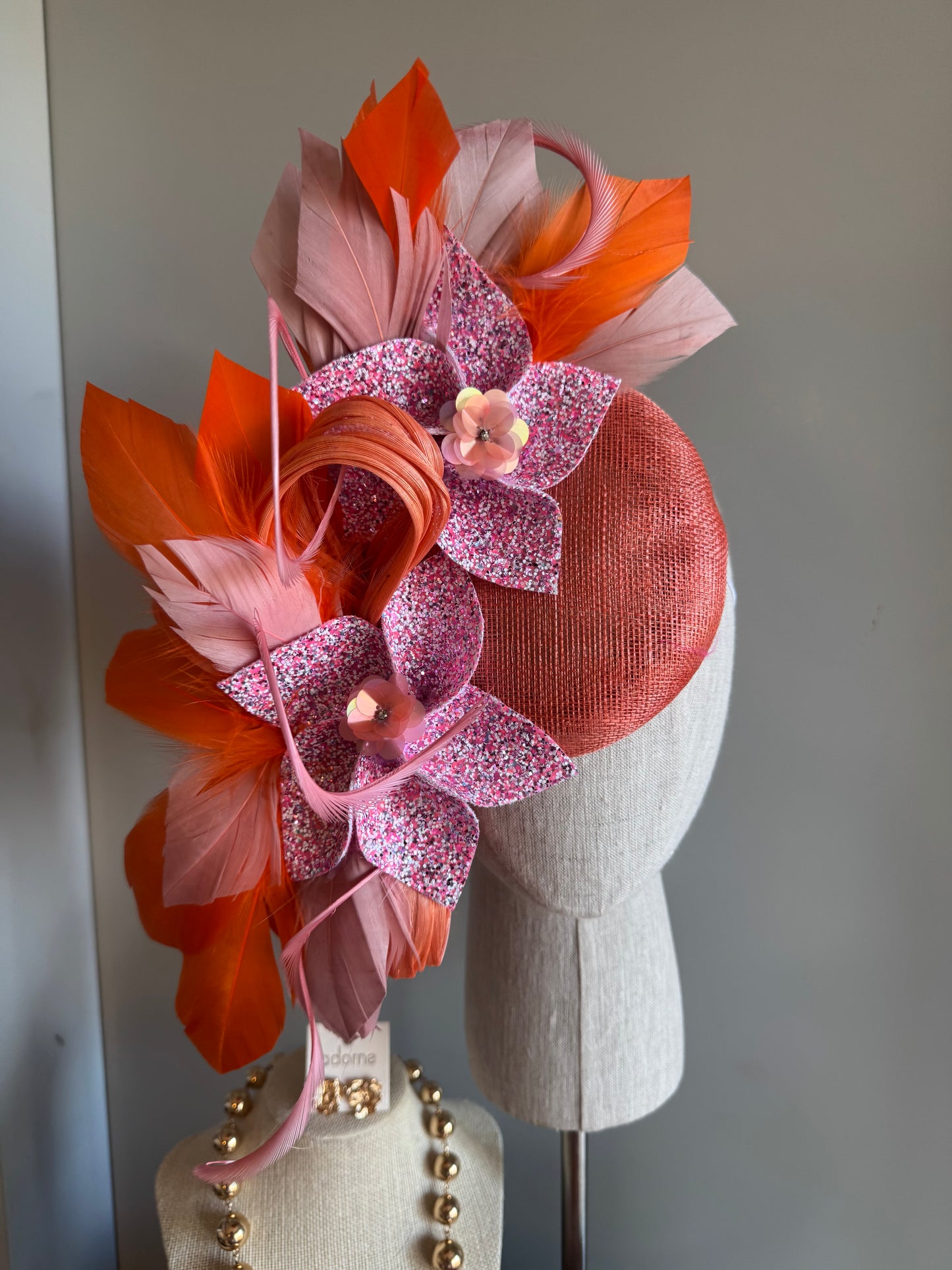 “Lola” orange & pink floral