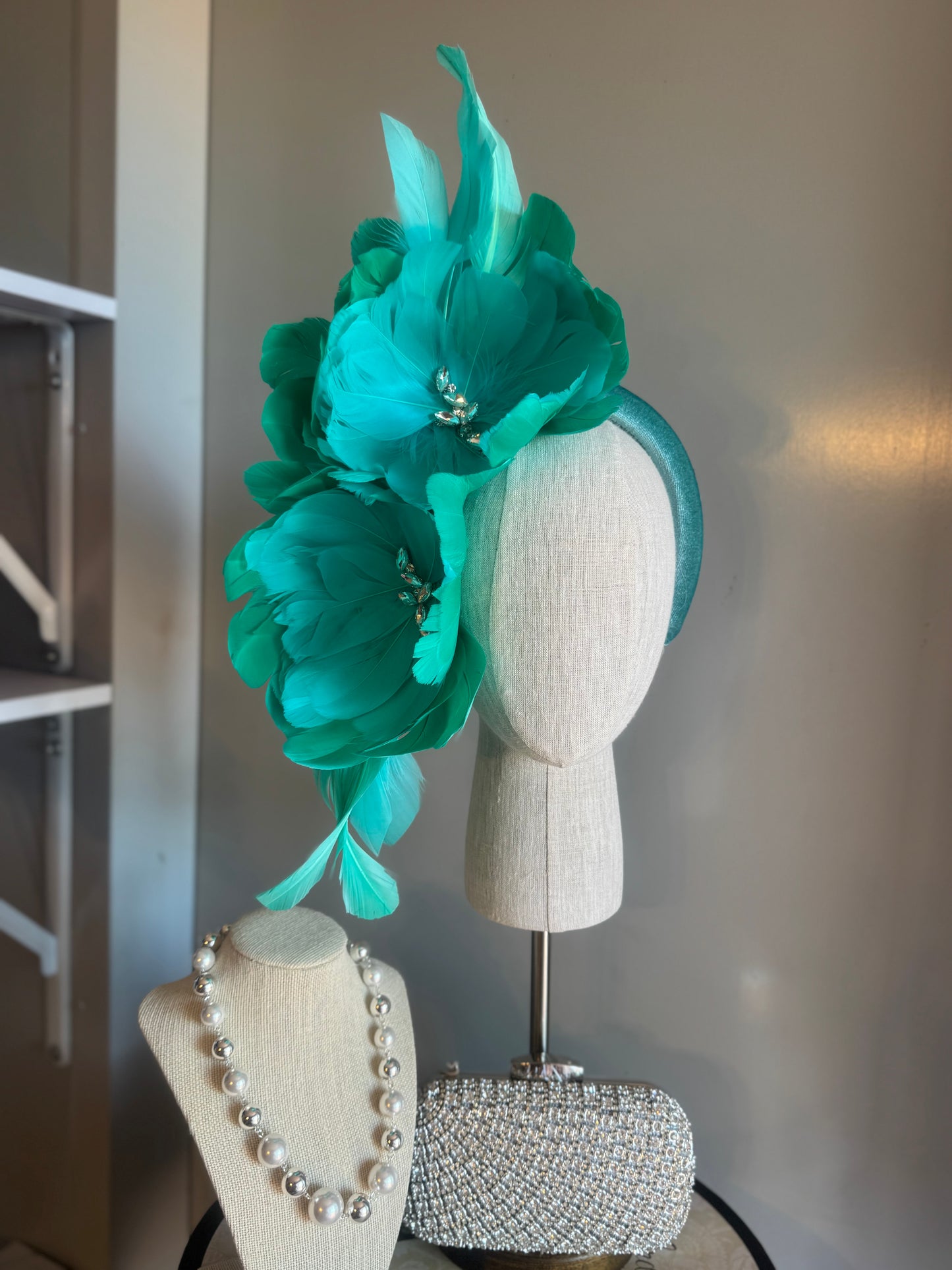 “Matilda” Green feather statement