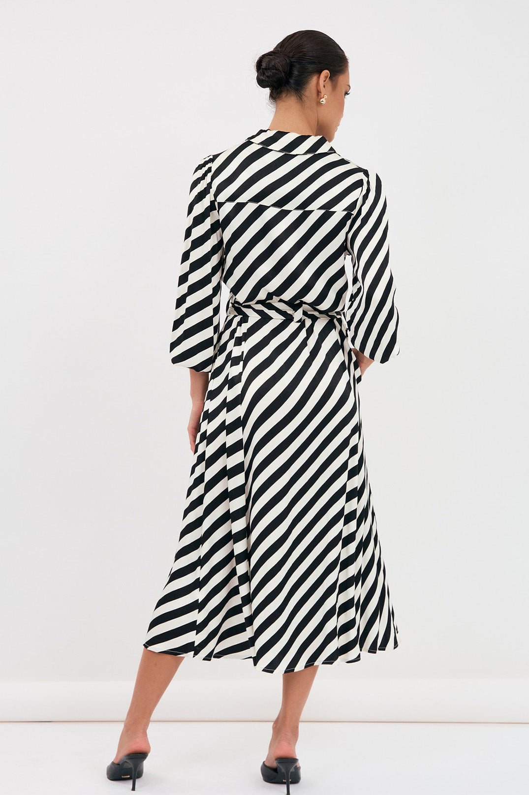 Stephanie stripe satin dress size 14