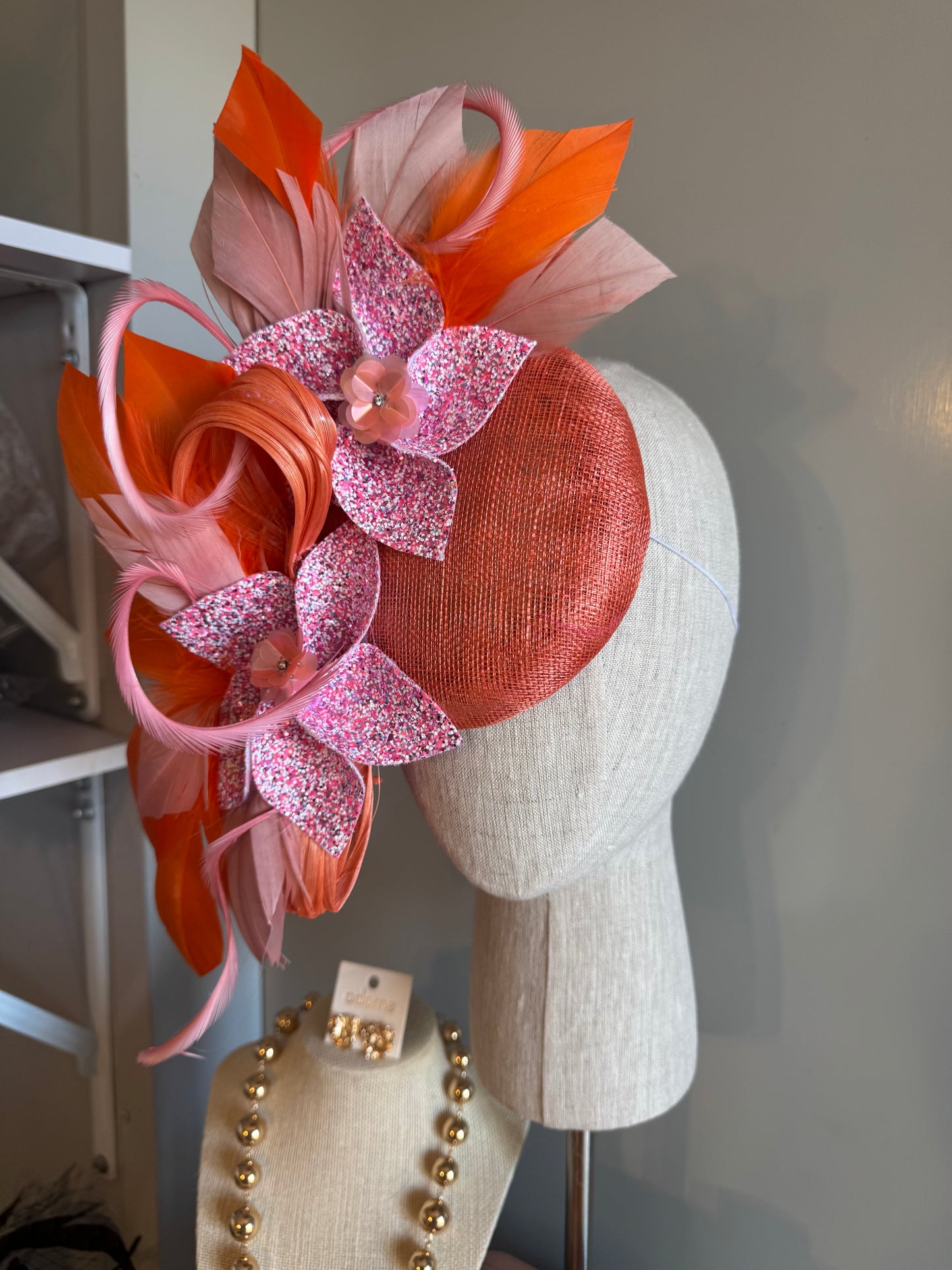 “Lola” orange & pink floral