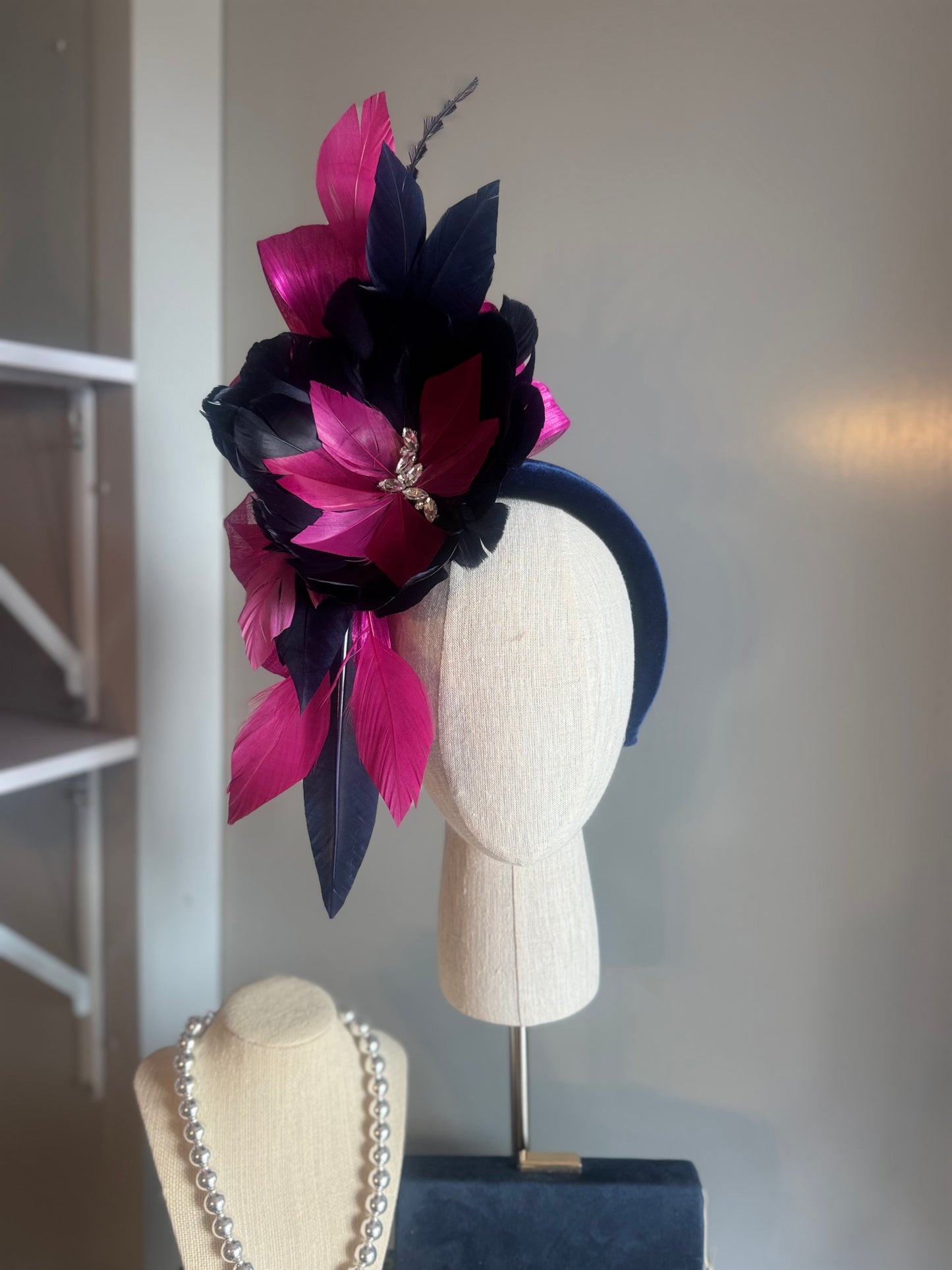 “Catherine” Navy & Magenta statement