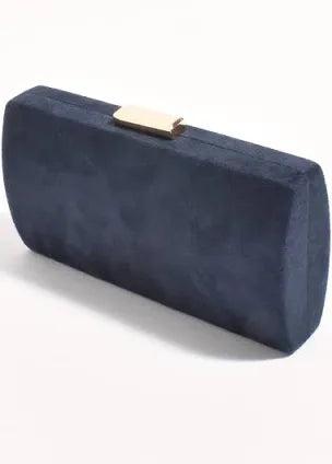Clea Navy structured clutch