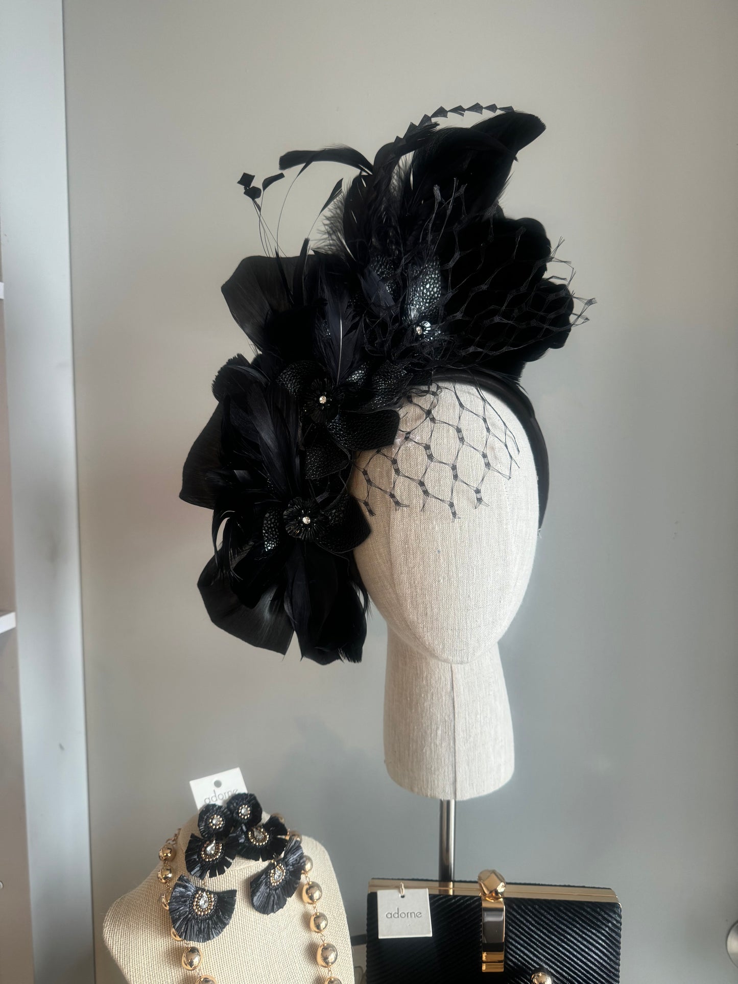 “August” black pleather statement