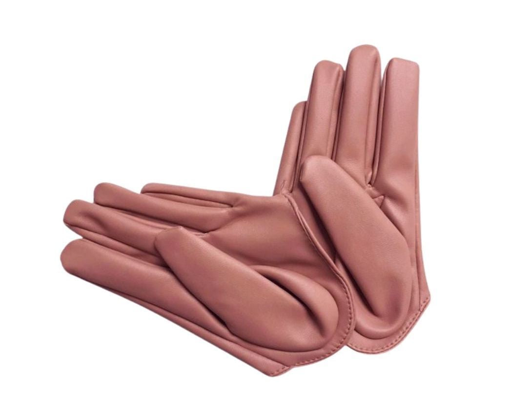 Half palm gloves dusty rose