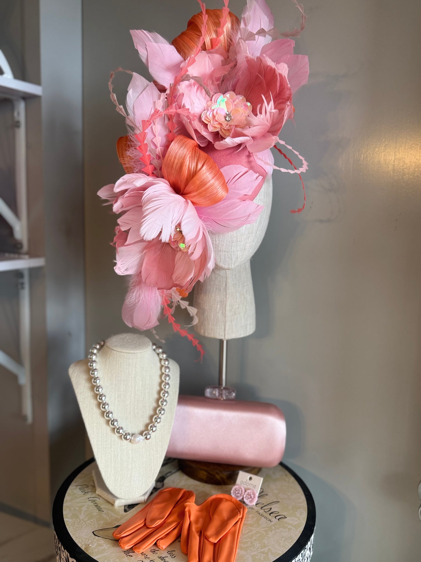 “Katie”soft pink & coral statement
