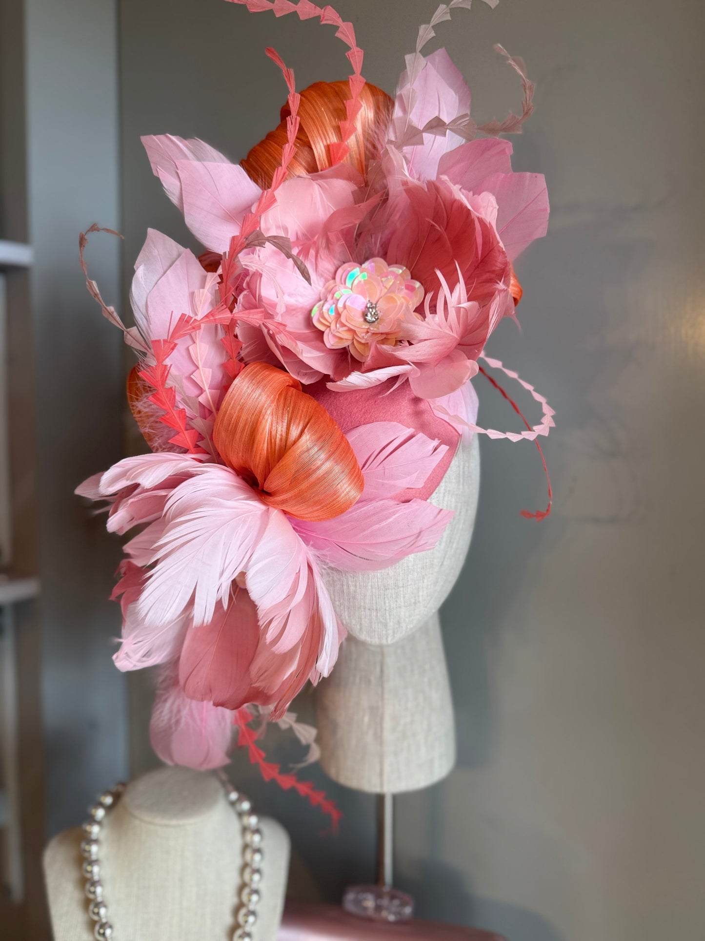“Katie”soft pink & coral statement
