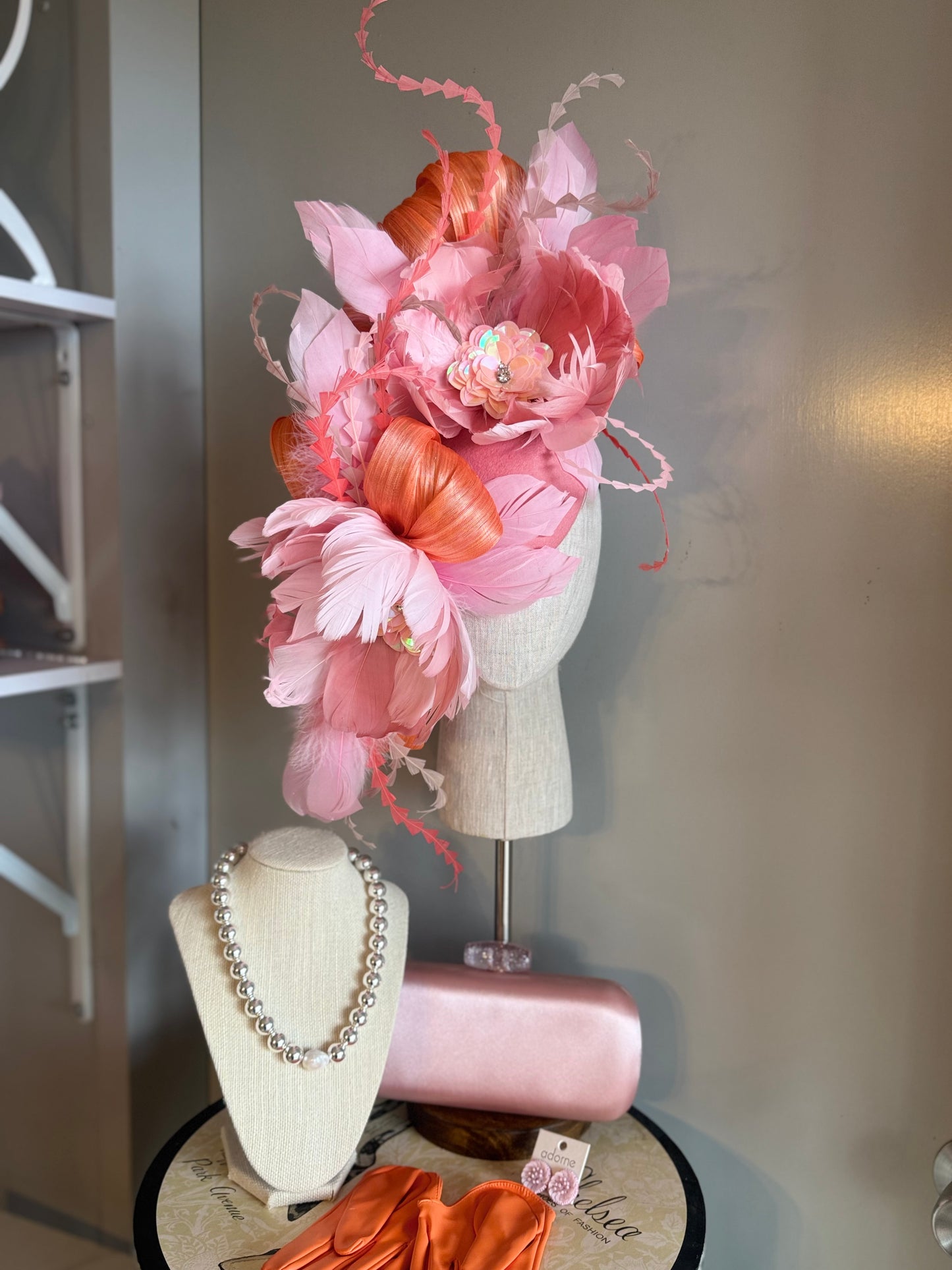“Katie”soft pink & coral statement