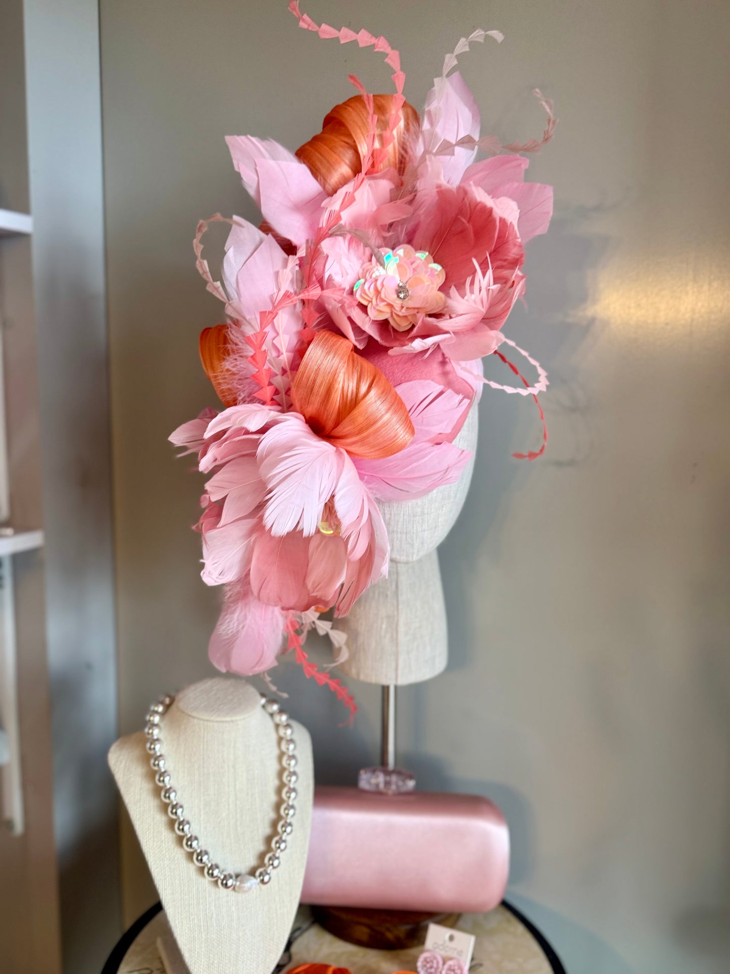 “Katie”soft pink & coral statement