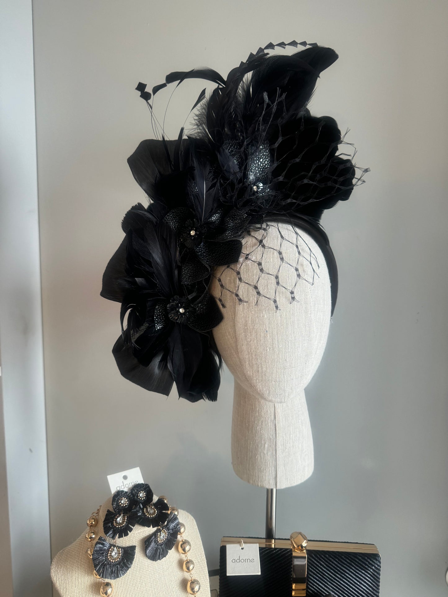 “August” black pleather statement