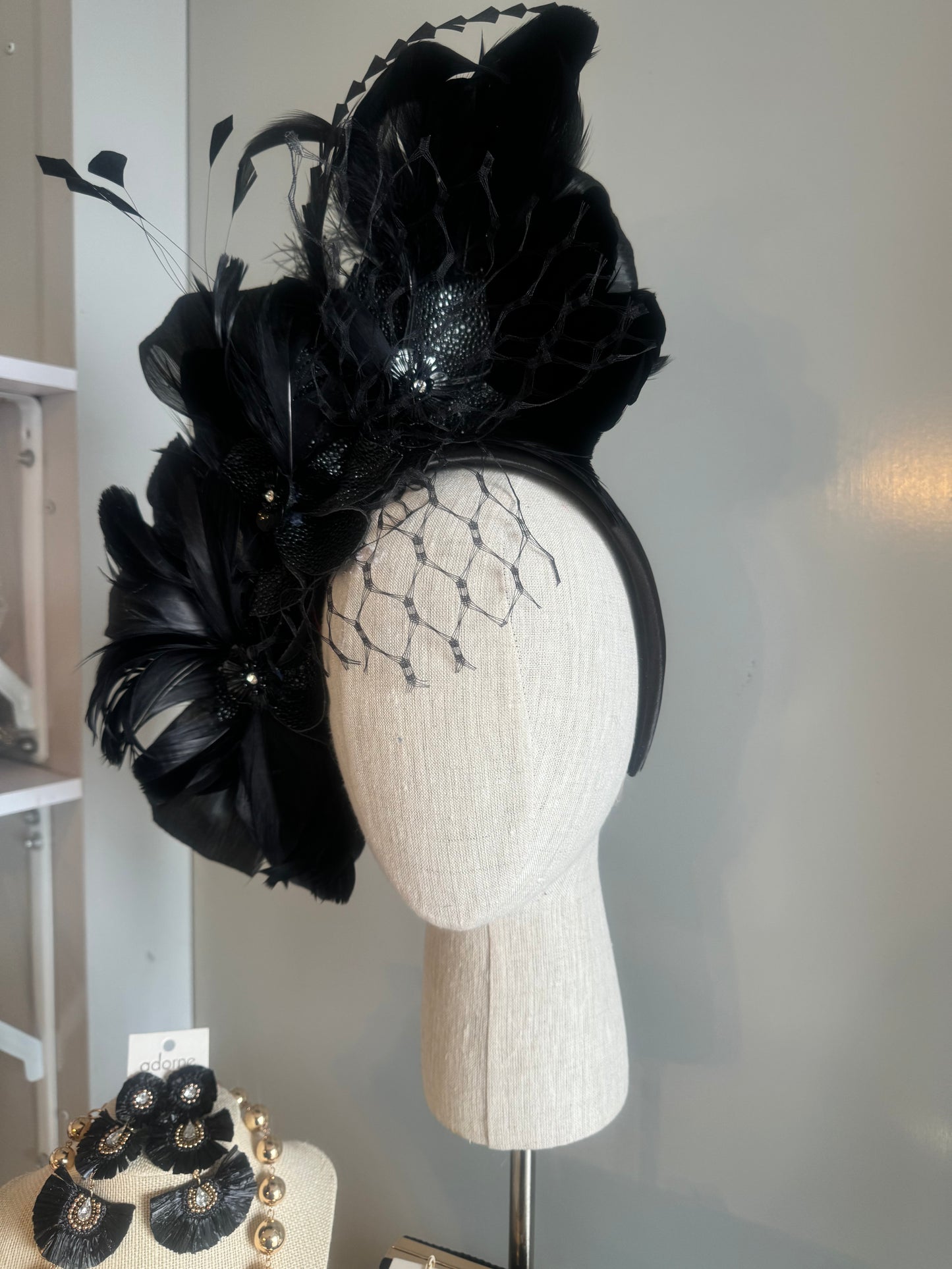 “August” black pleather statement
