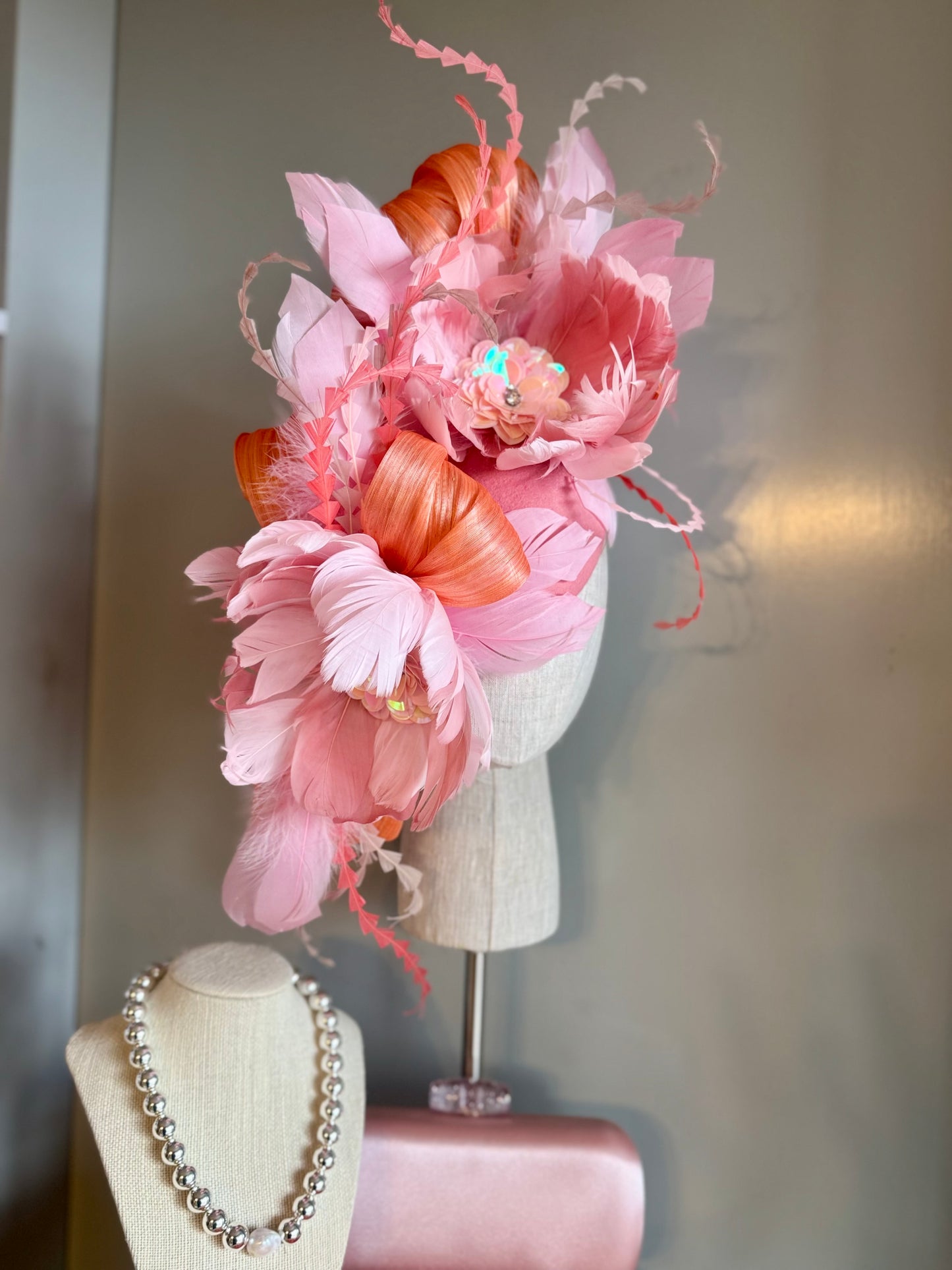 “Katie”soft pink & coral statement
