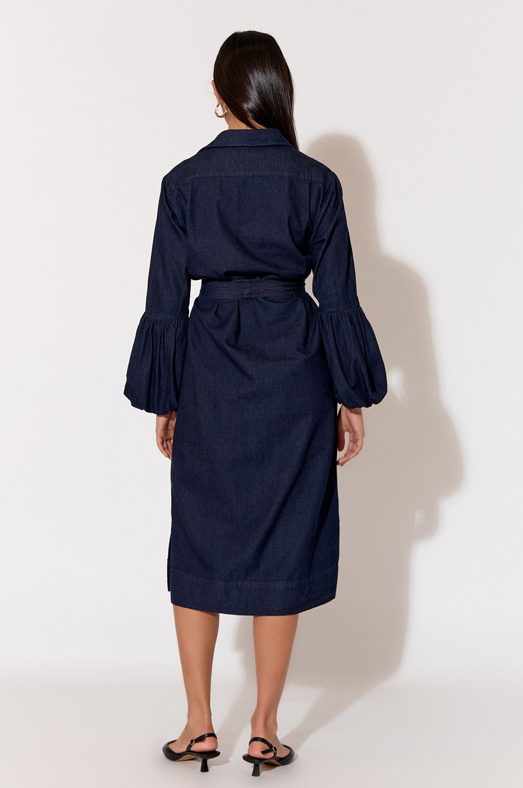 Grave long bubble sleeve denim dress size 12
