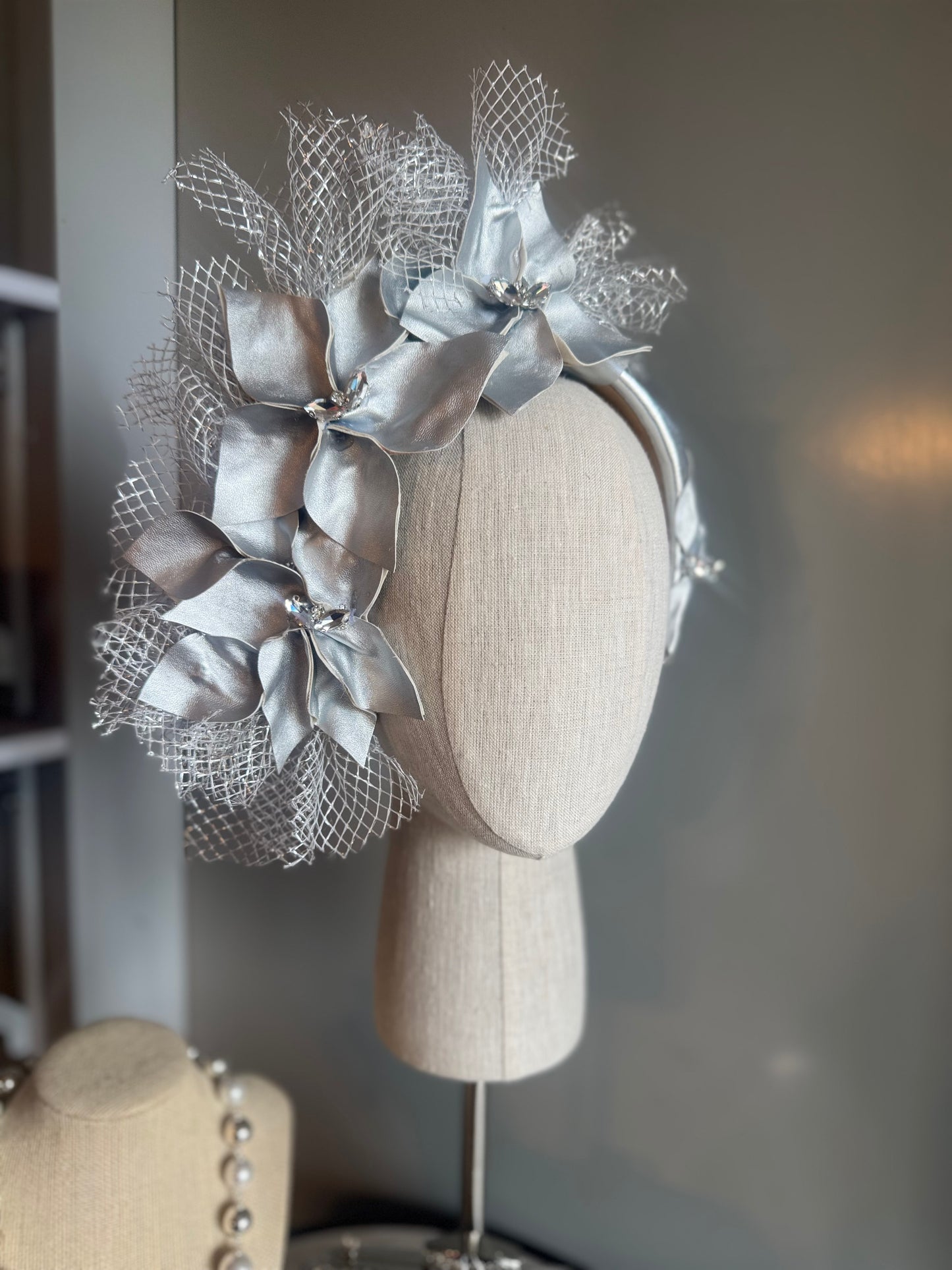 “Joy” silver pleather statement