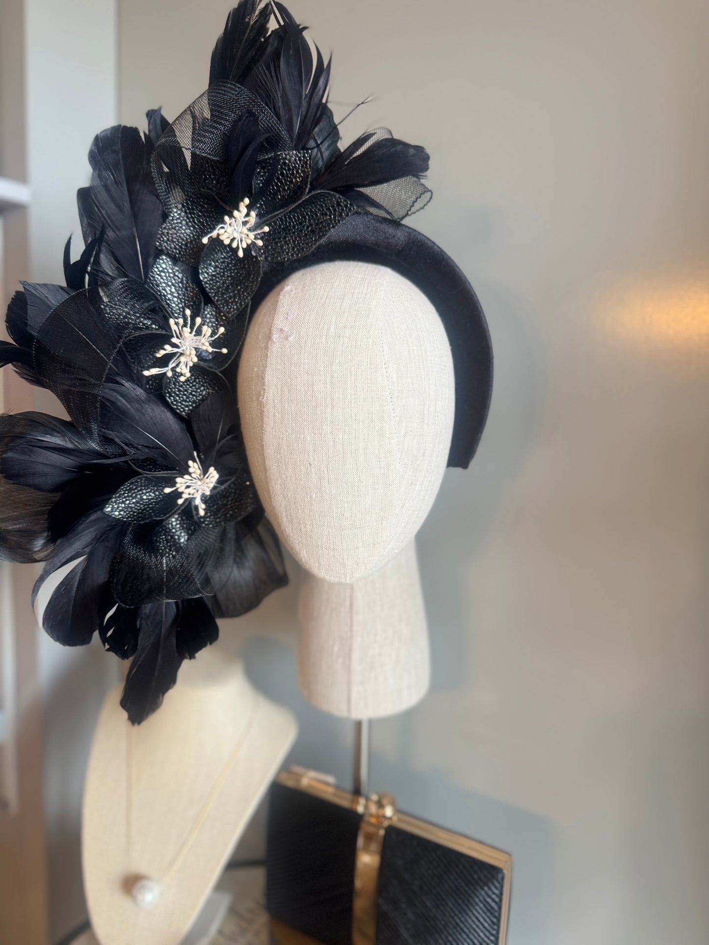 “Felicity” black & off white pleather statement