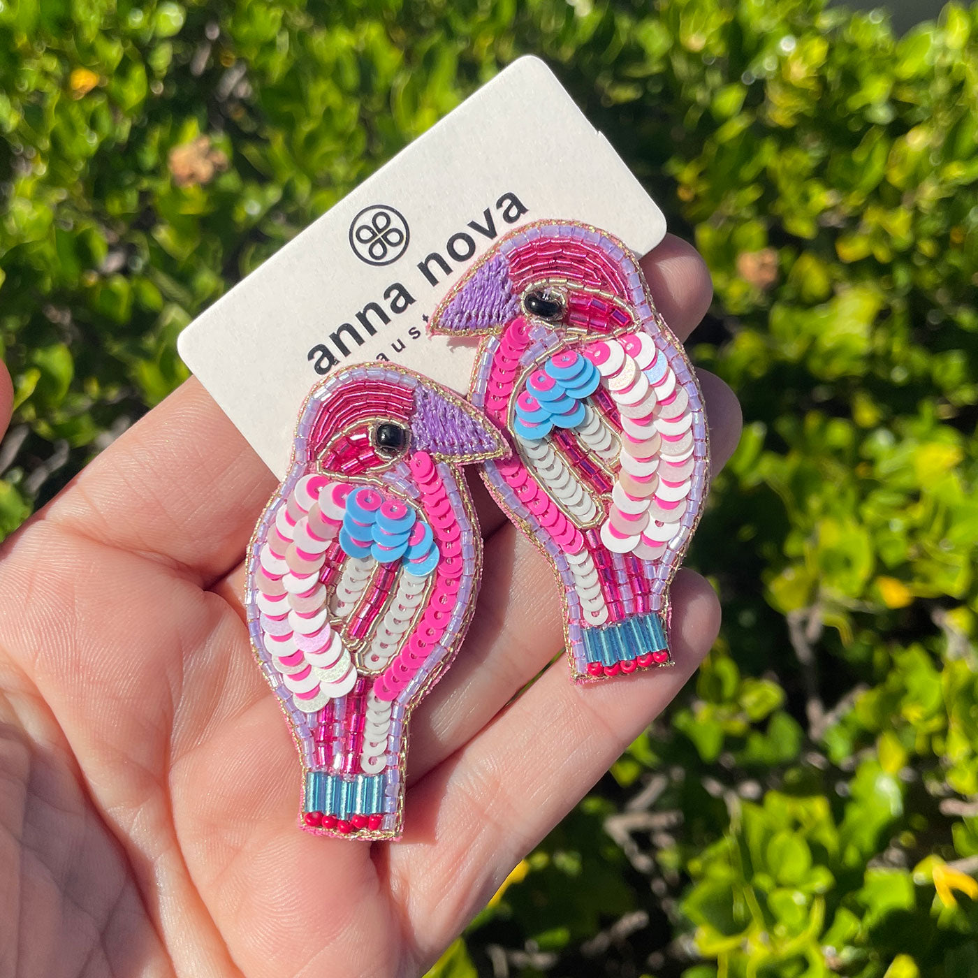 Beaded earrings Birds Anna Nova