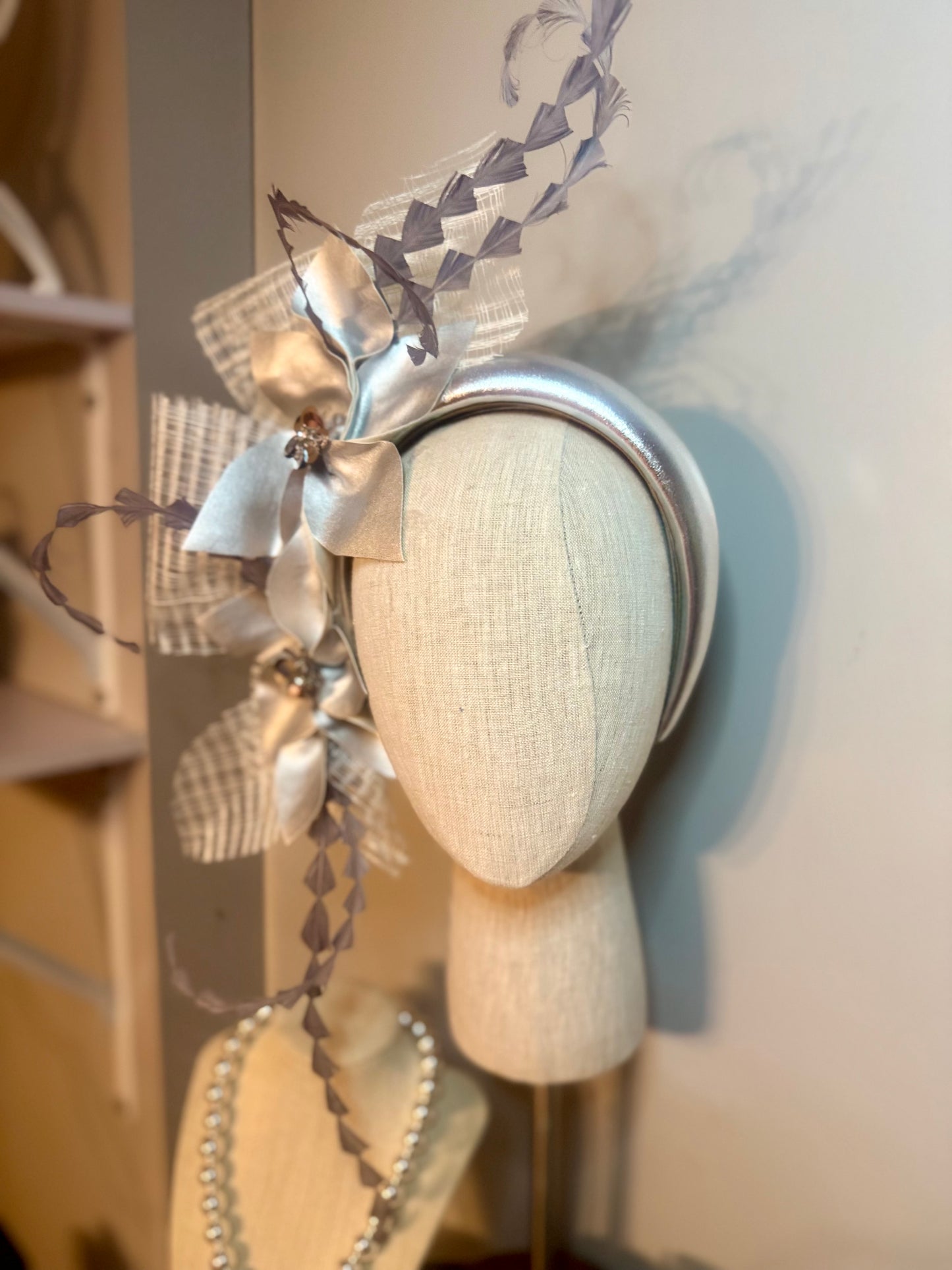 “Sylvie” silver pleather statement