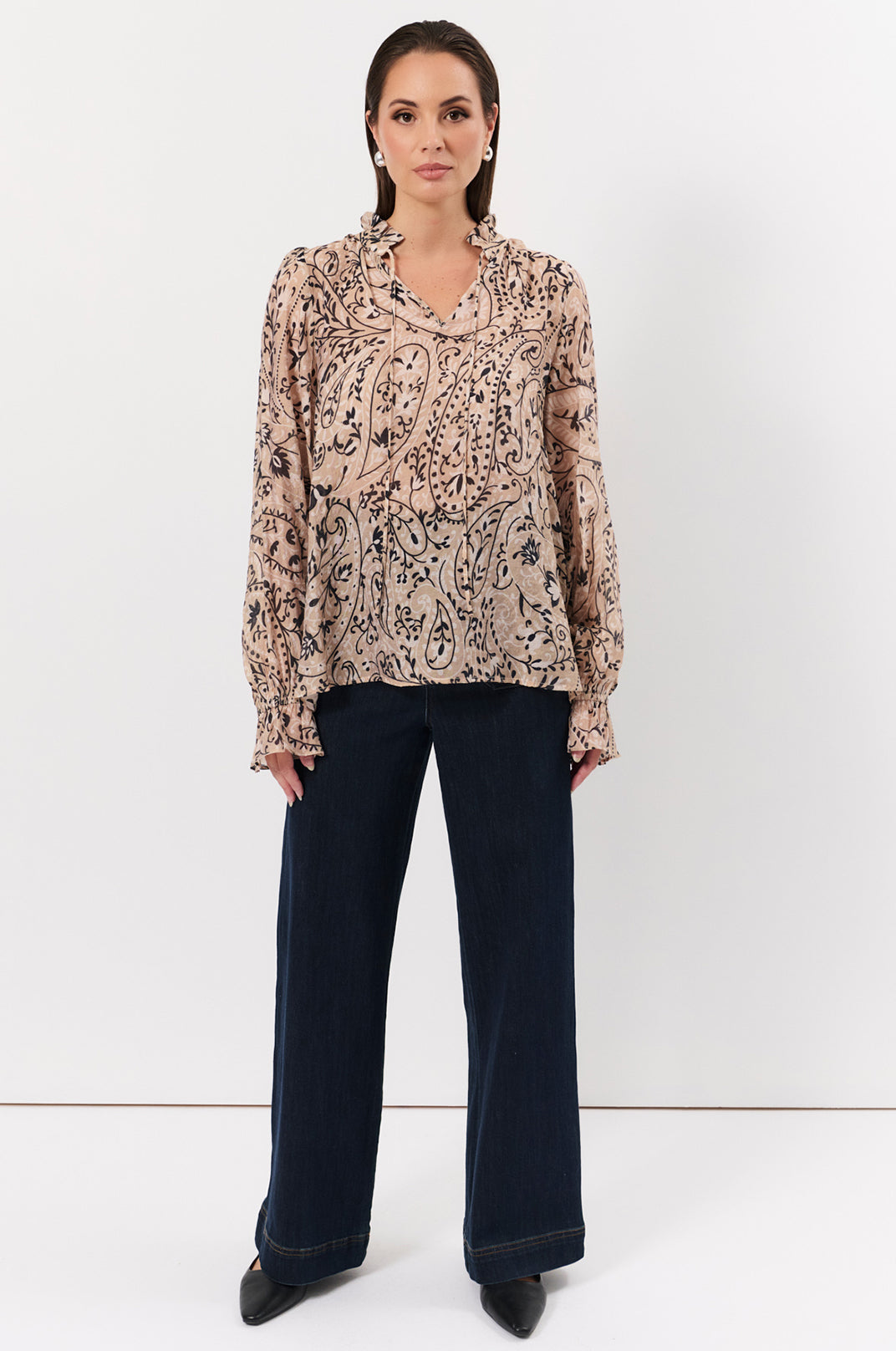 Sandra print long sleeve top size 12