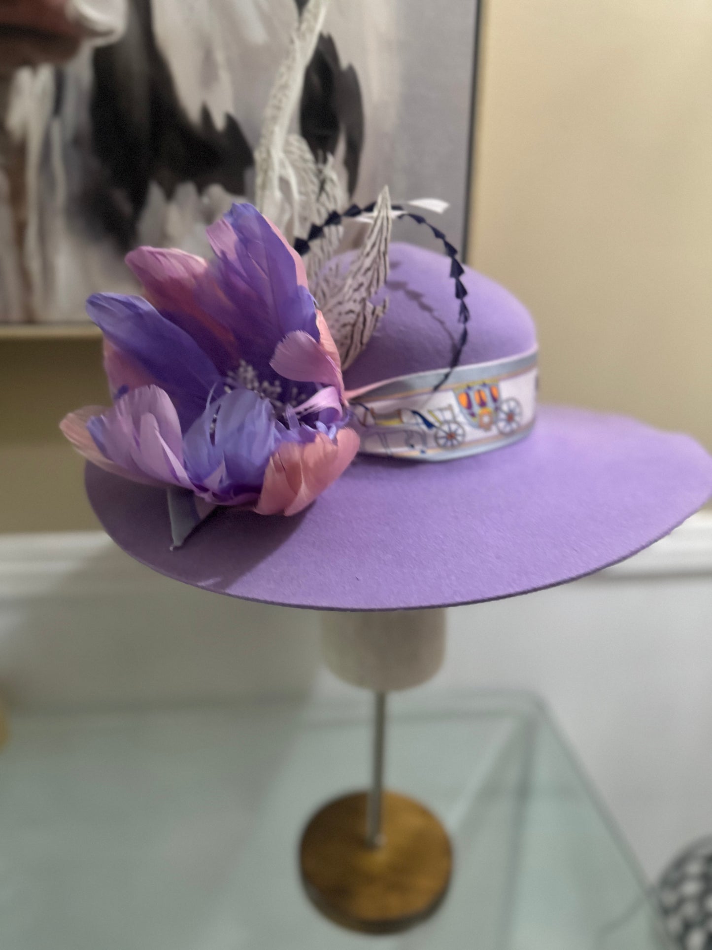 “Miriam” lilac felt/wool hat size 58cm
