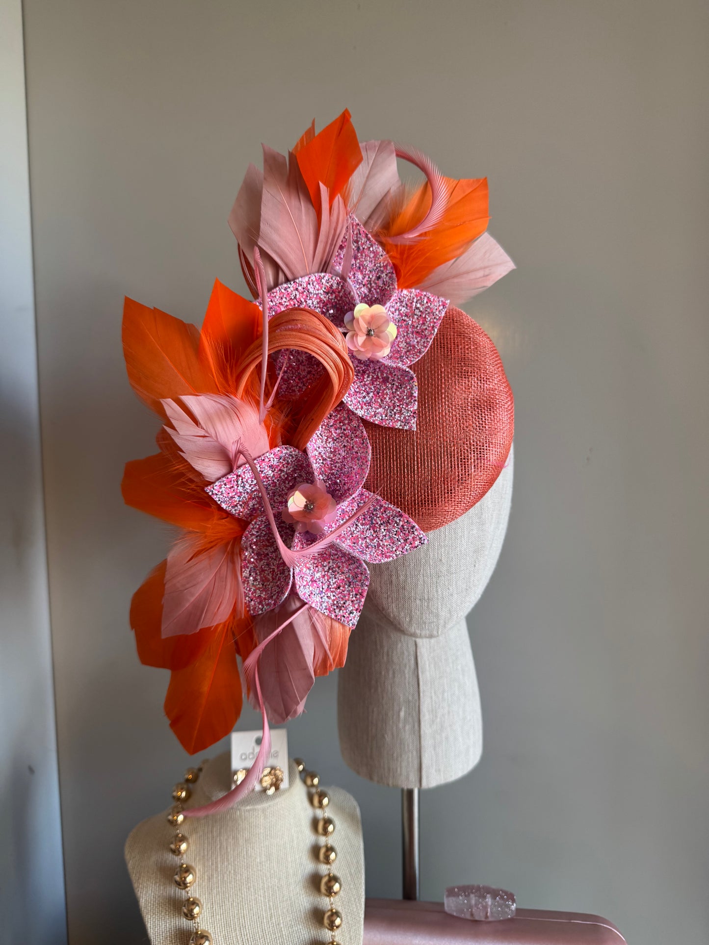 “Lola” orange & pink floral
