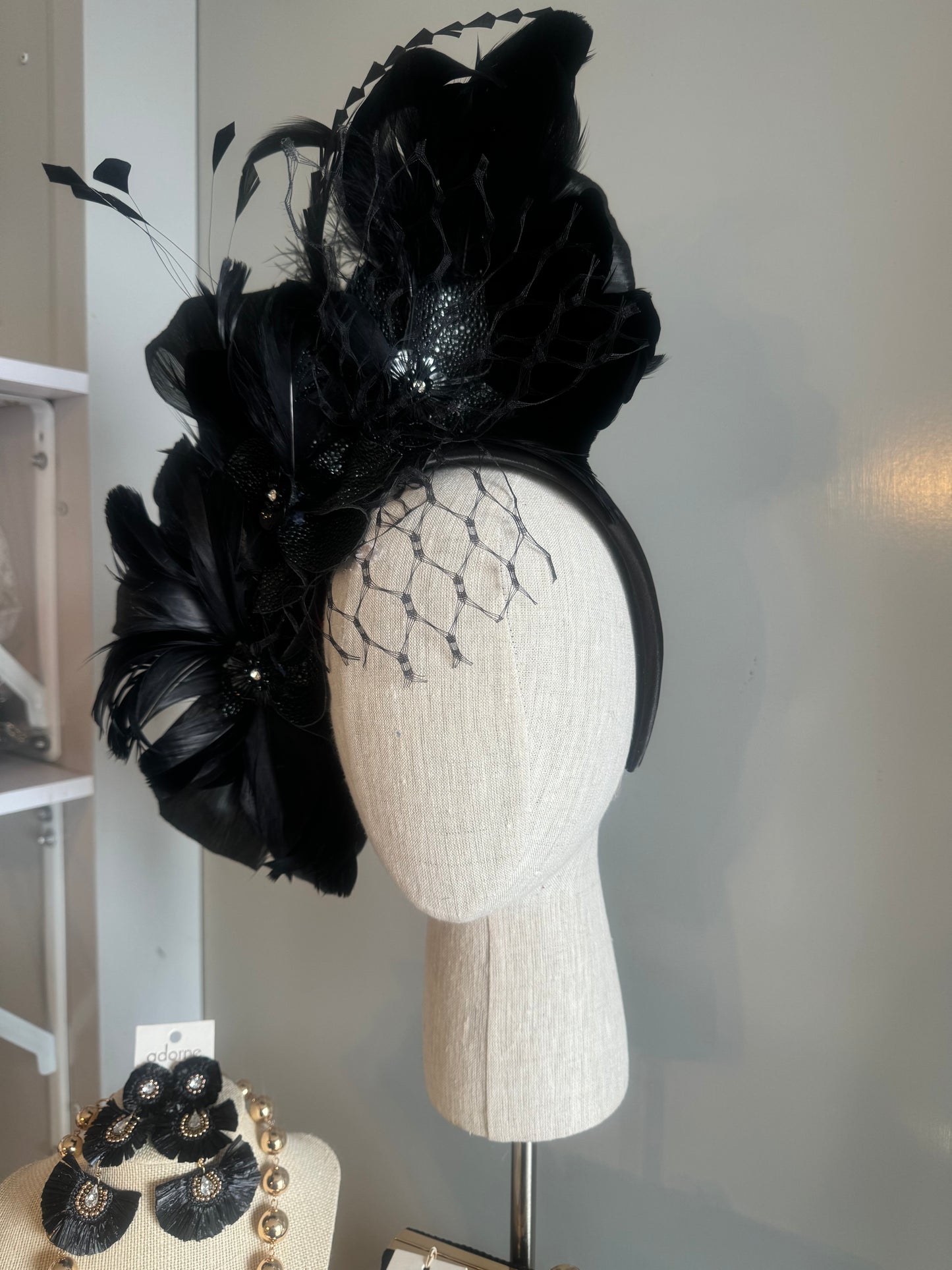 “August” black pleather statement