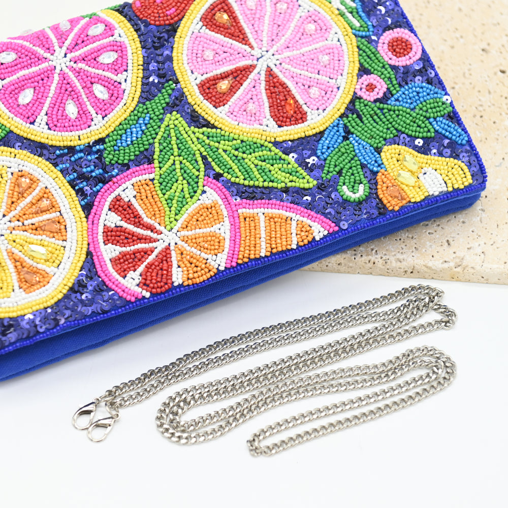 Citrus beaded clutch-Anna Nova