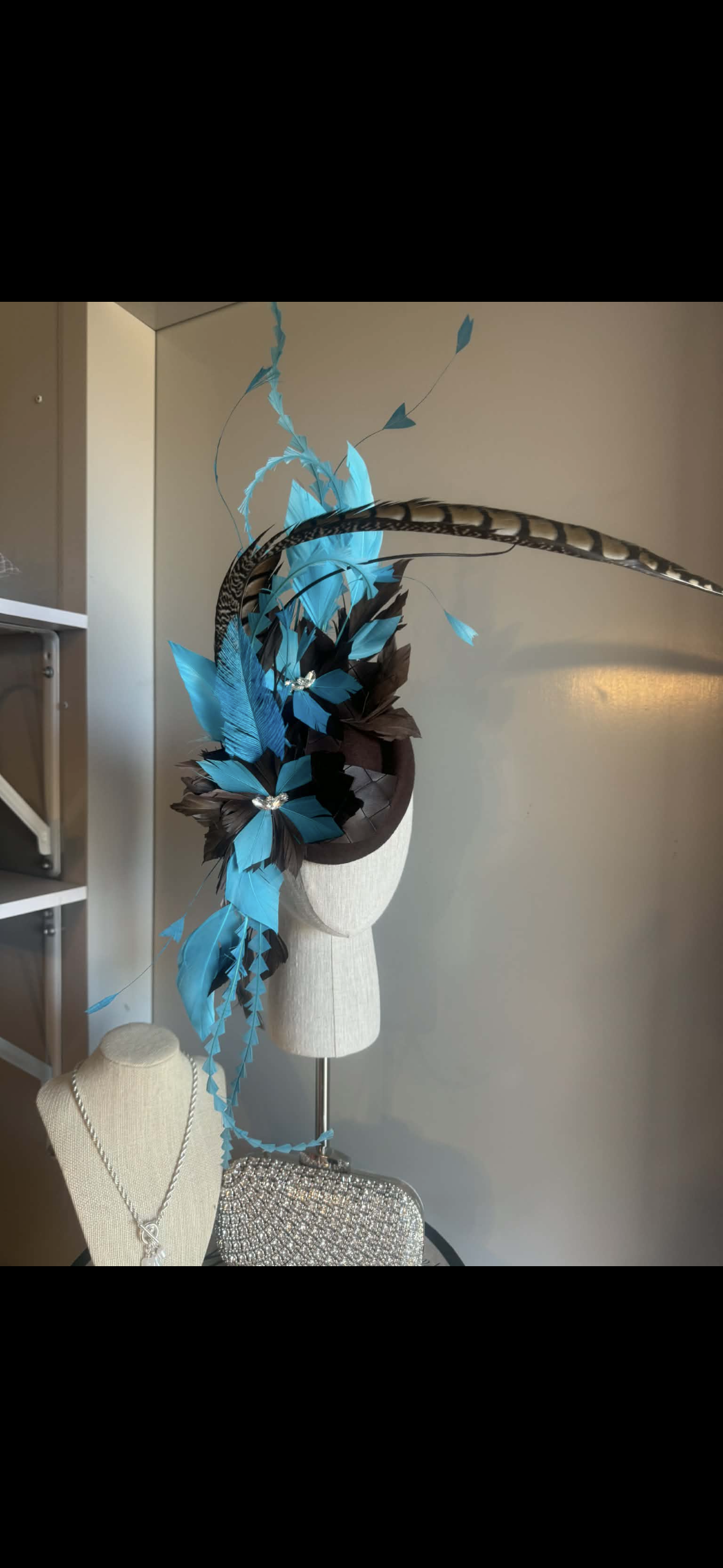 “Piper” chocolate brown and turquoise statement