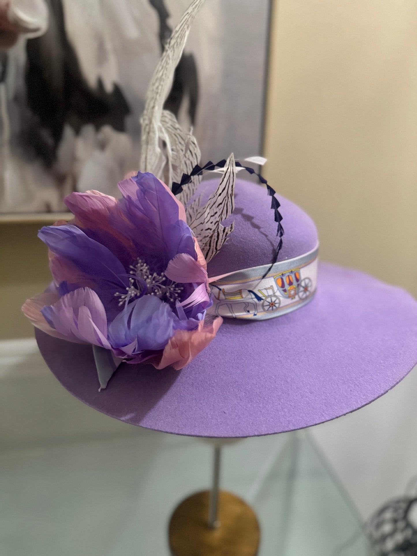 “Miriam” lilac felt/wool hat size 58cm