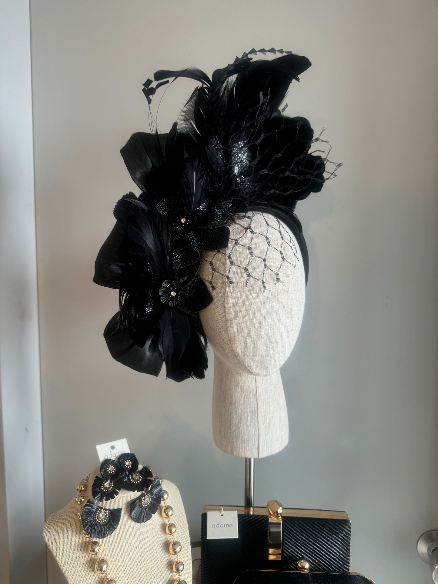 “August” black pleather statement