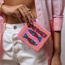 Sardine beaded pouch