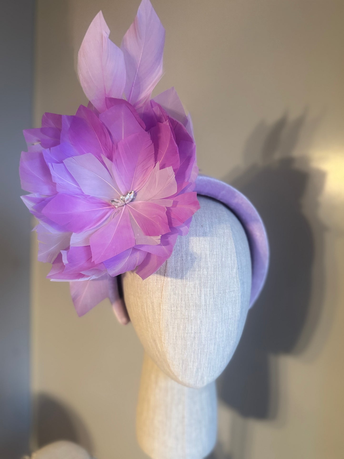 “Dimity” lilac feather floral