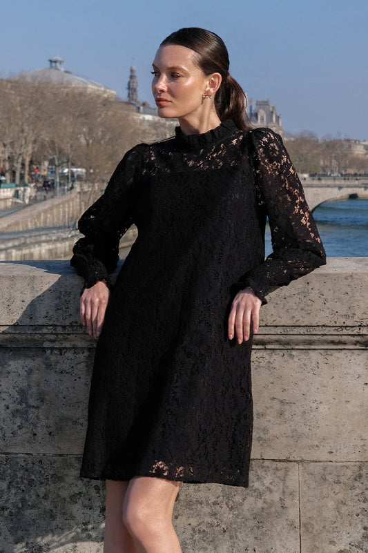 Olivia  lace long sleeve dress black size 10
