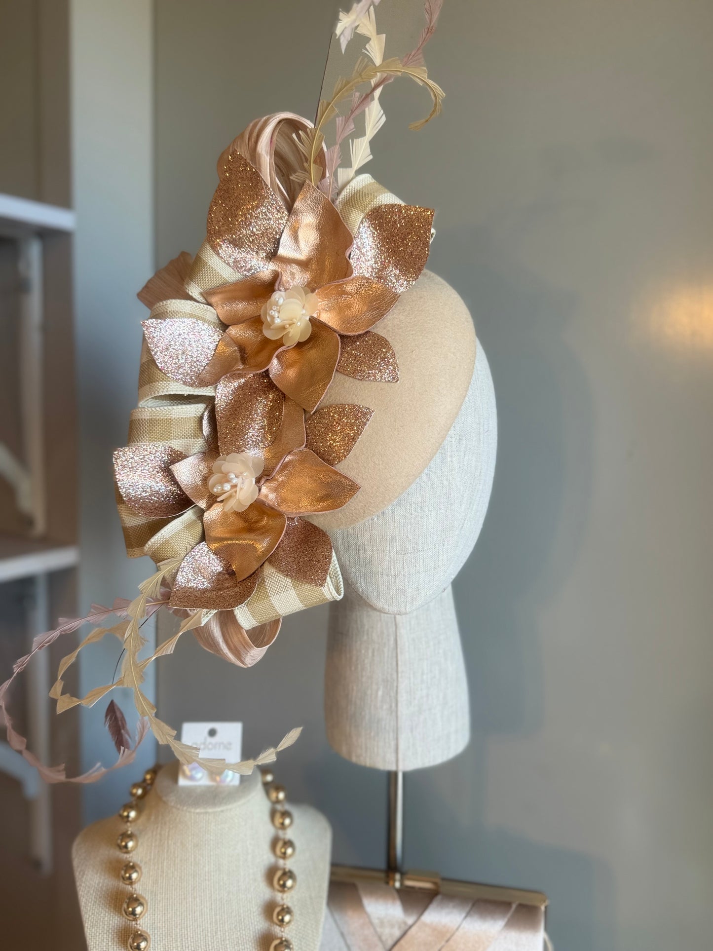 “Jacinta” Nude rose gold pillbox