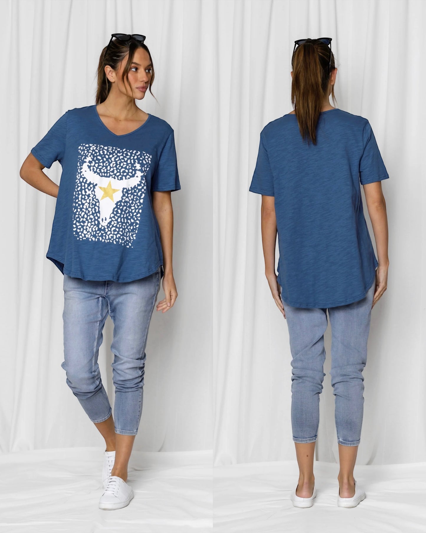Lily love the Label Blue leopard bull T.Shirt. Size XS/S