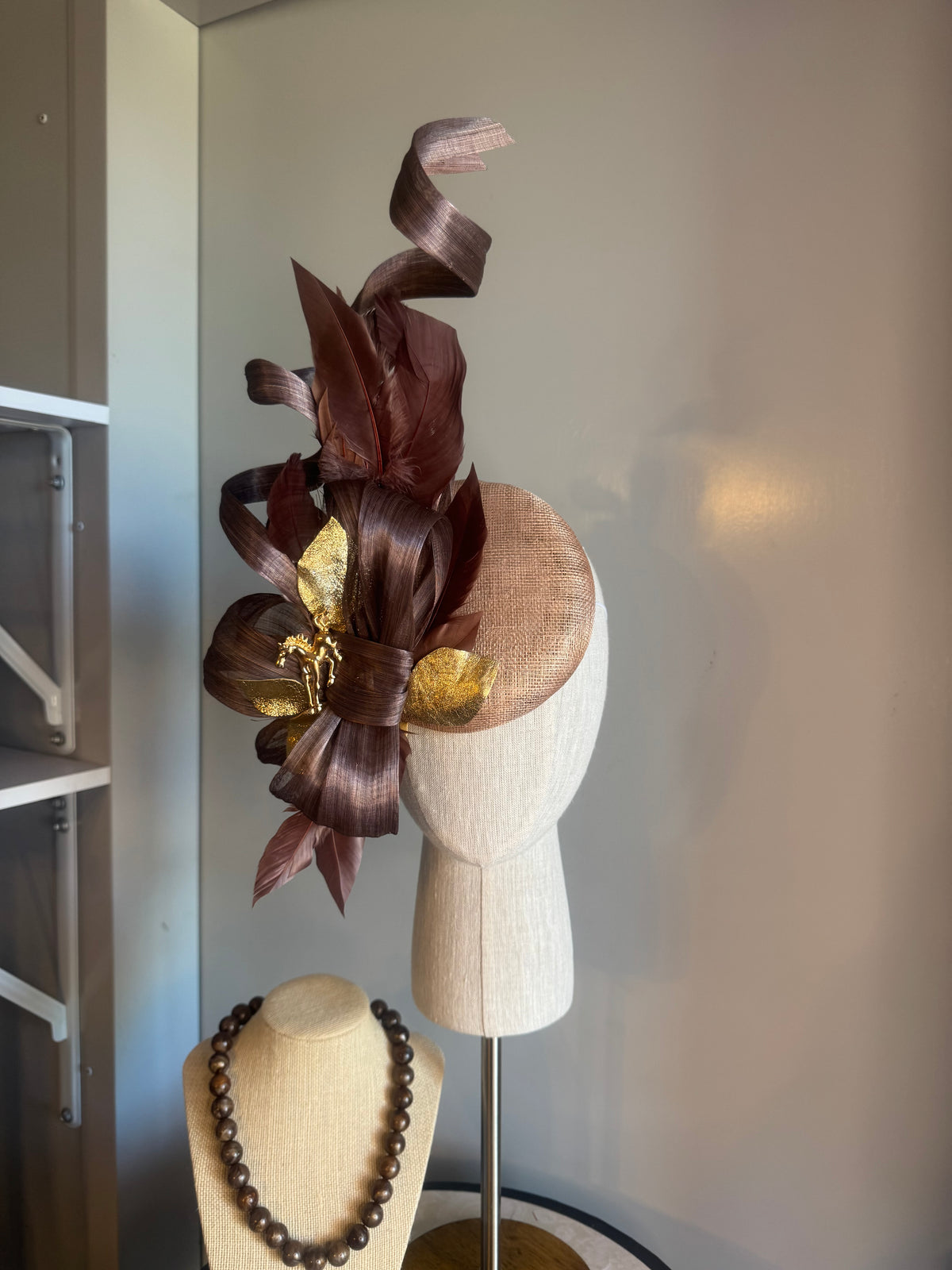 “Rita” brown & Gold statement