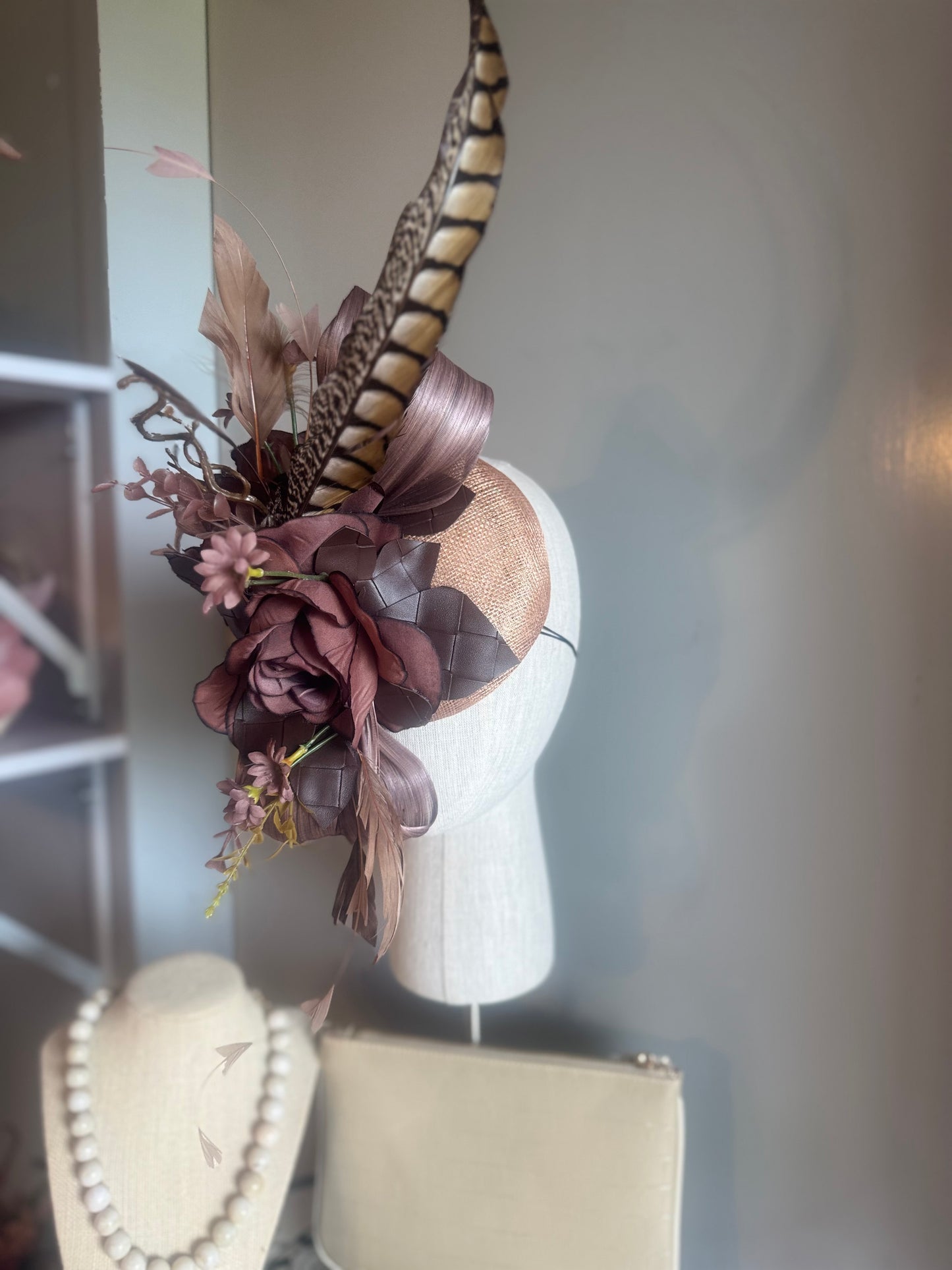 “Jackie” brown floral statement