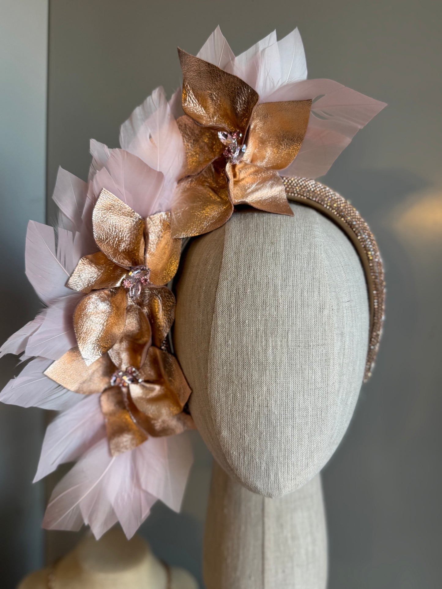 “Greta” rose gold & pink statement