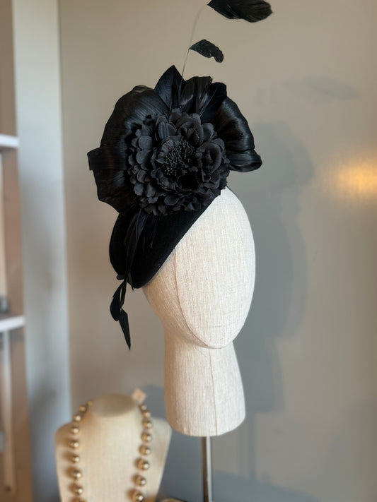 “Candice” black pillbox