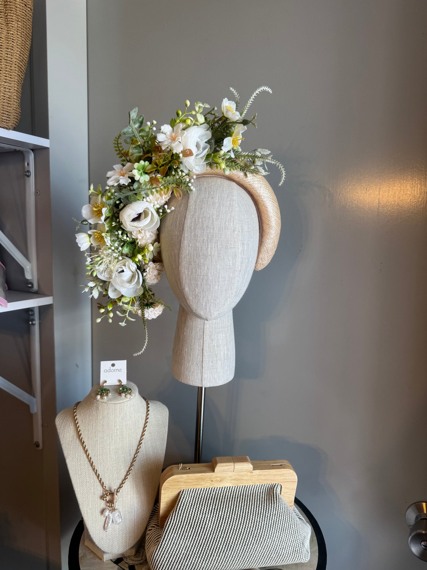 “Chelsea” floral statement sinamay headband