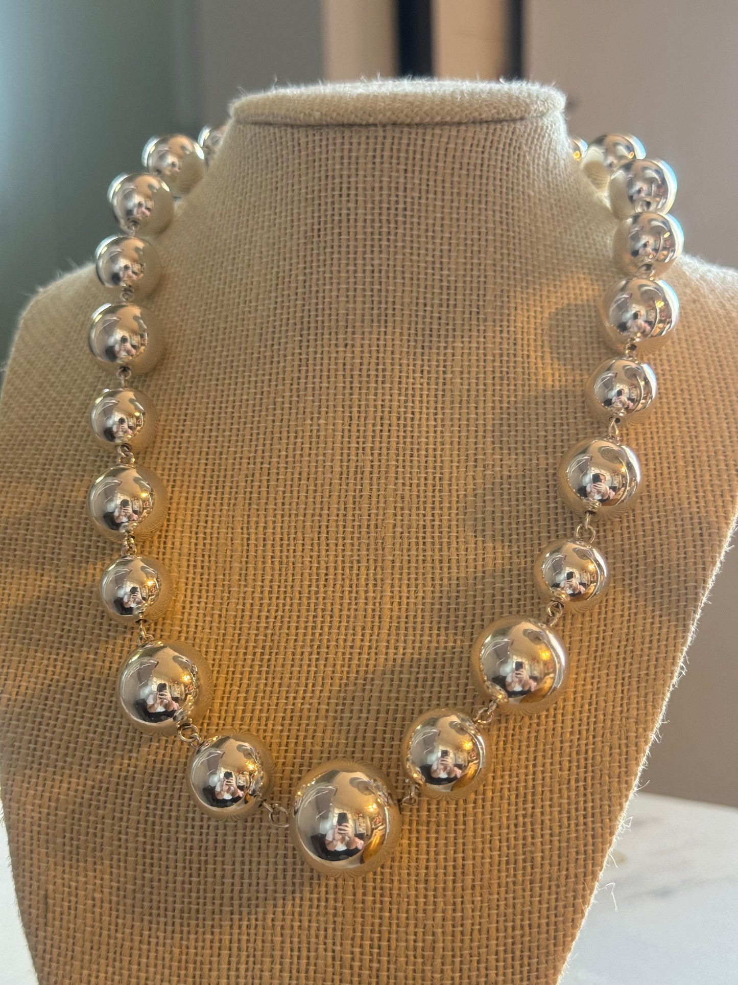 Adorne silver ball necklace