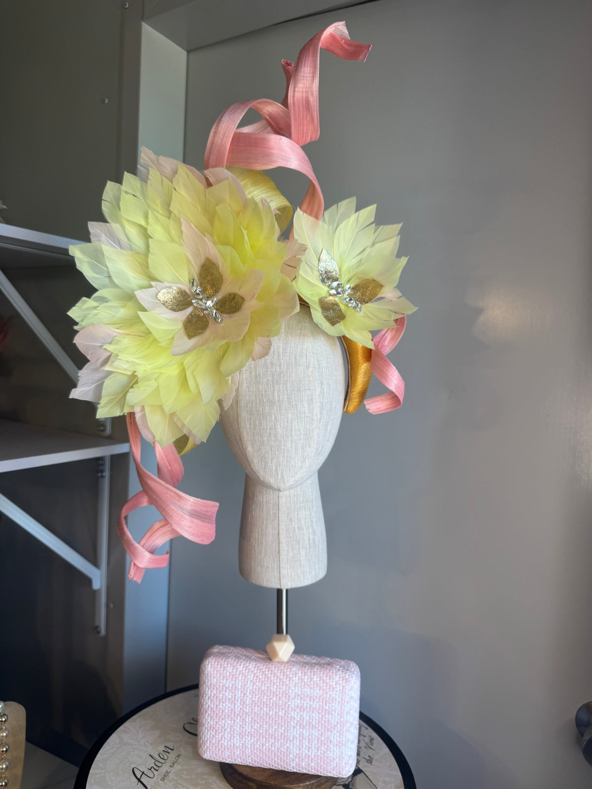 “Pia” yellow,pink and gold statement